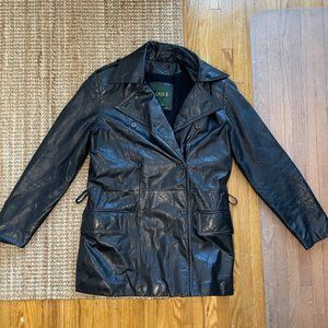 Authentic Leather Danier Short Trench Coat